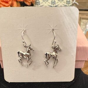 NWOT Sterling Silver Horse Dangle Earrings